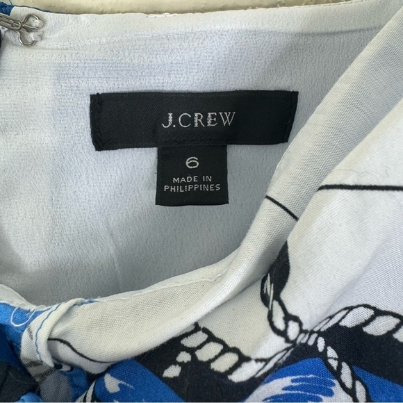 J.Crew Blue Ratti Regatta Tie-Front Midi Dress Sz:6 - Picture 7 of 14